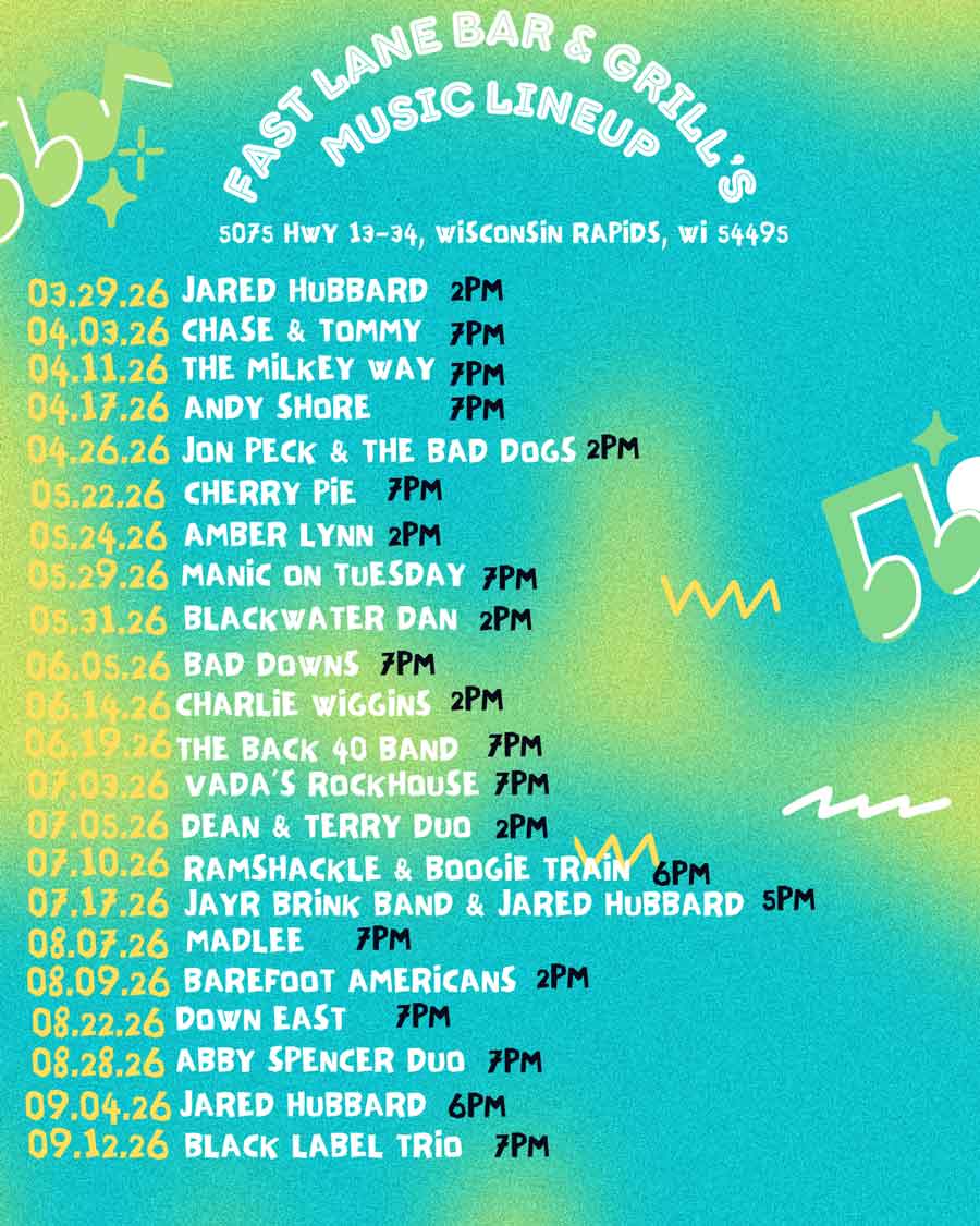 Fast Lane Bar and Grill summer 2026 lineup